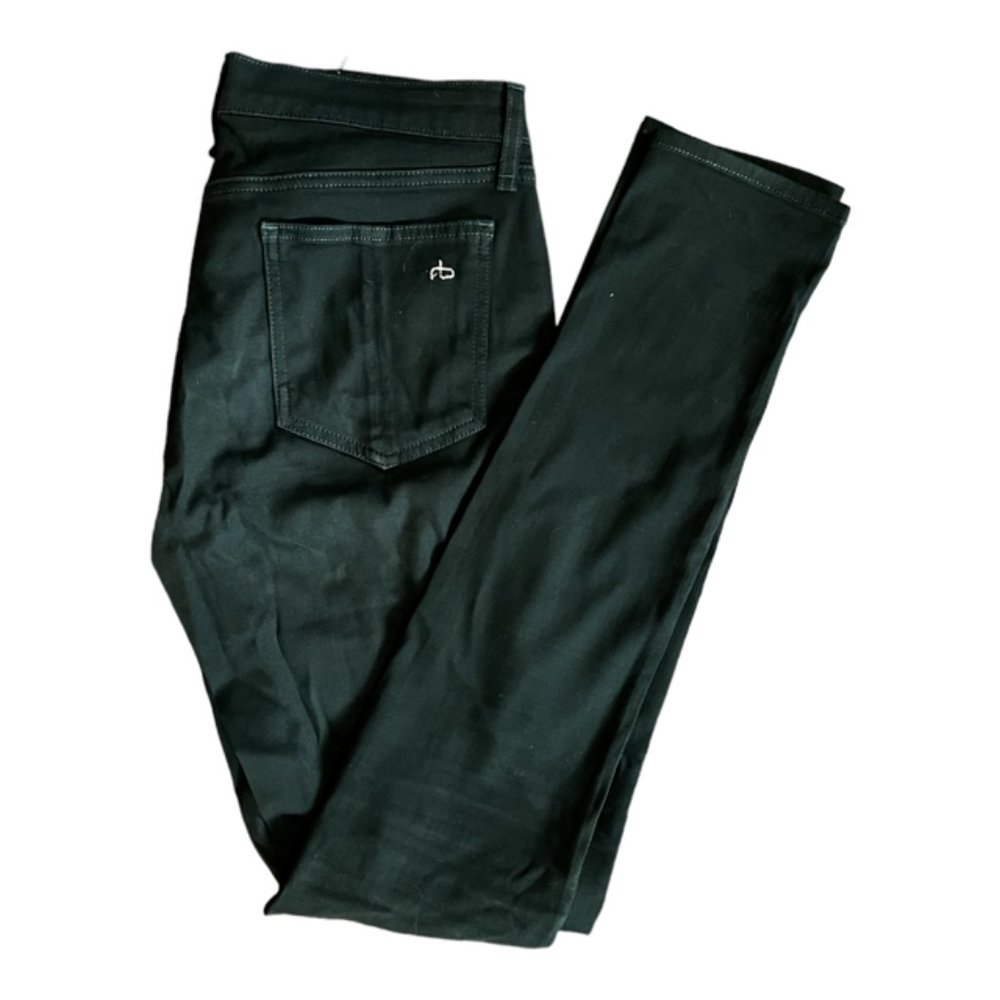 RAG & BONE Women's 'SCARAB' VELVET SKINNY Forest Green PANTS - 28
